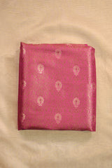 Magenta Pink Banarasi Silk Fabric With Antique Zari Brocade Jaal