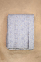 Lavender Cotton Silk Fabric with Chevron Resham & Zari Weave