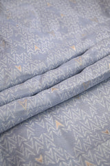 Lavender Cotton Silk Fabric with Chevron Resham & Zari Weave