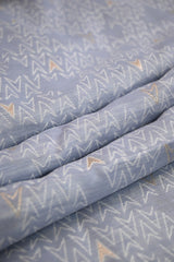 Lavender Cotton Silk Fabric with Chevron Resham & Zari Weave