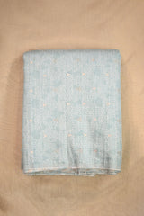Powder Blue Cotton Silk Fabric with Chevron Resham & Zari Weave
