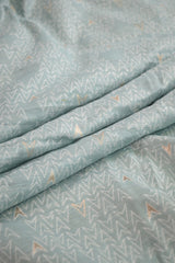 Powder Blue Cotton Silk Fabric with Chevron Resham & Zari Weave