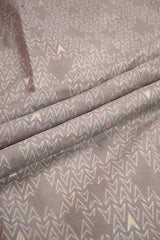 Dusty Mauve Cotton Silk Fabric with Chevron Resham & Zari Weave