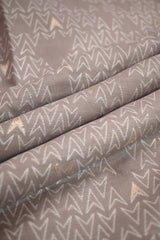 Dusty Mauve Cotton Silk Fabric with Chevron Resham & Zari Weave
