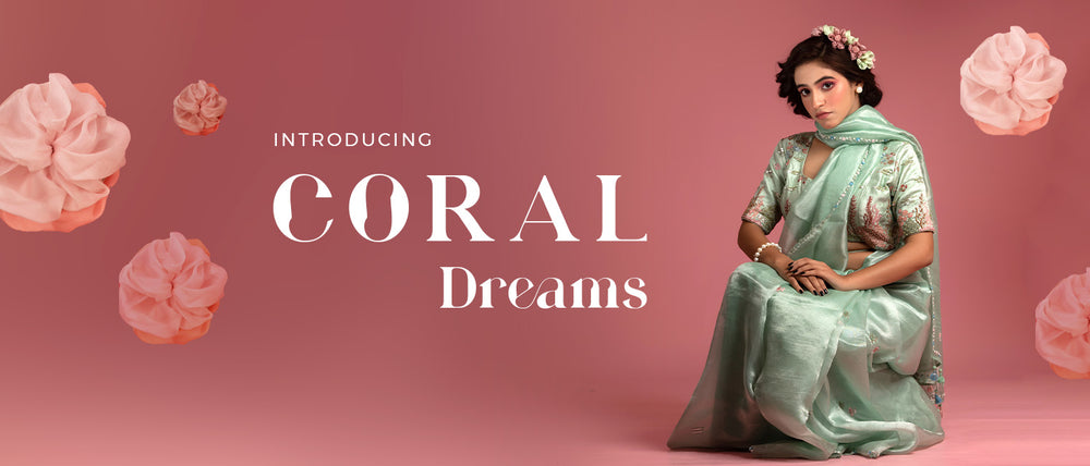 Women in Saree presenting Newly launch collection Coral Dreams by Chinaya Banaras