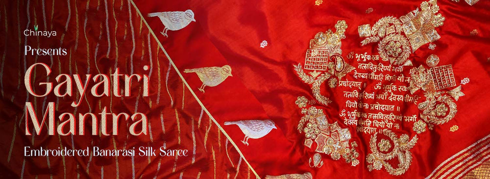 Gayatri Mantra Saree, Nita Ambani Saree, Red Handloom Saree, Red Wedding Saree