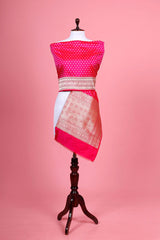 Hot Pink Handwoven Banarasi Katan Silk Dupatta