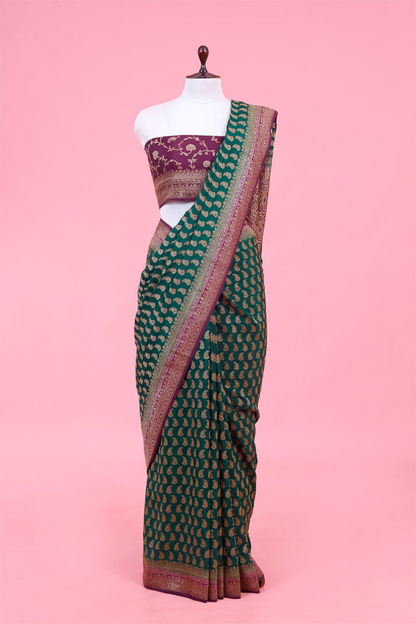 Buy Green Crepe Sarees Online