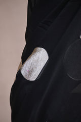 Black Georgette Khaddi Saree with Gold Zari Polka Dots