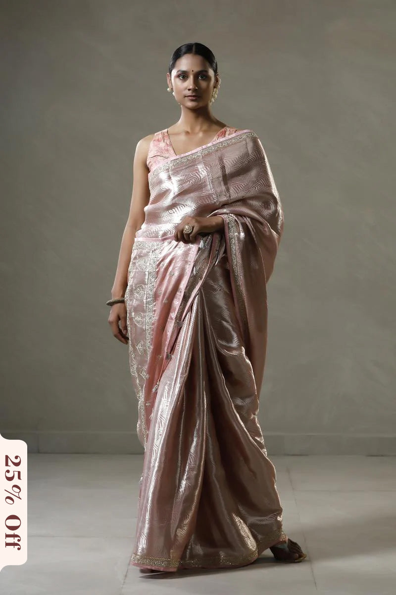 Banarasi Tissue Silk Saree, pink saree, Tissue silk saree, Bollywood sari, wedding saree, party wear saree, Wedding Saree
