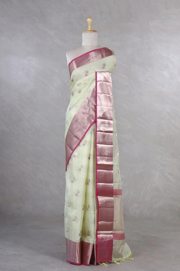 Kota saree, Kota Doria Saree, Sage Green saree, Soft Saree, daily wear saree