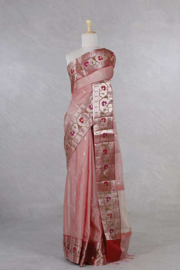 Kota saree, Kota Doria Saree, Peach saree, Soft Saree, daily wear saree