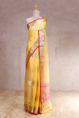 Kota saree, Kota Doria Saree, yellow saree, Soft Saree, daily wear saree