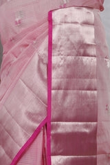 Pink Kota Doria Saree with Meenakari Work
