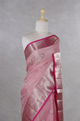 Pink Kota Doria Saree with Meenakari Work