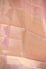Soft Pink Kota Saree with Water Gold Zari Border & Brocade Pallu