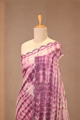 Wine Kota Doria Saree with Shibori Tie-Dye Print