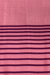 Banarasi Maroon & Pink Striped Handloom Satin Silk Saree