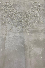 White Embellished Tissue Silk Saree