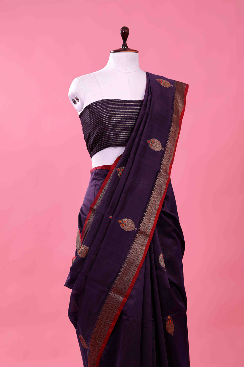 Handwoven Chanderi Silk Saree - Chinaya Banaras