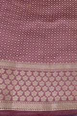 Lilac Purple Handwoven Chiniya Silk Saree