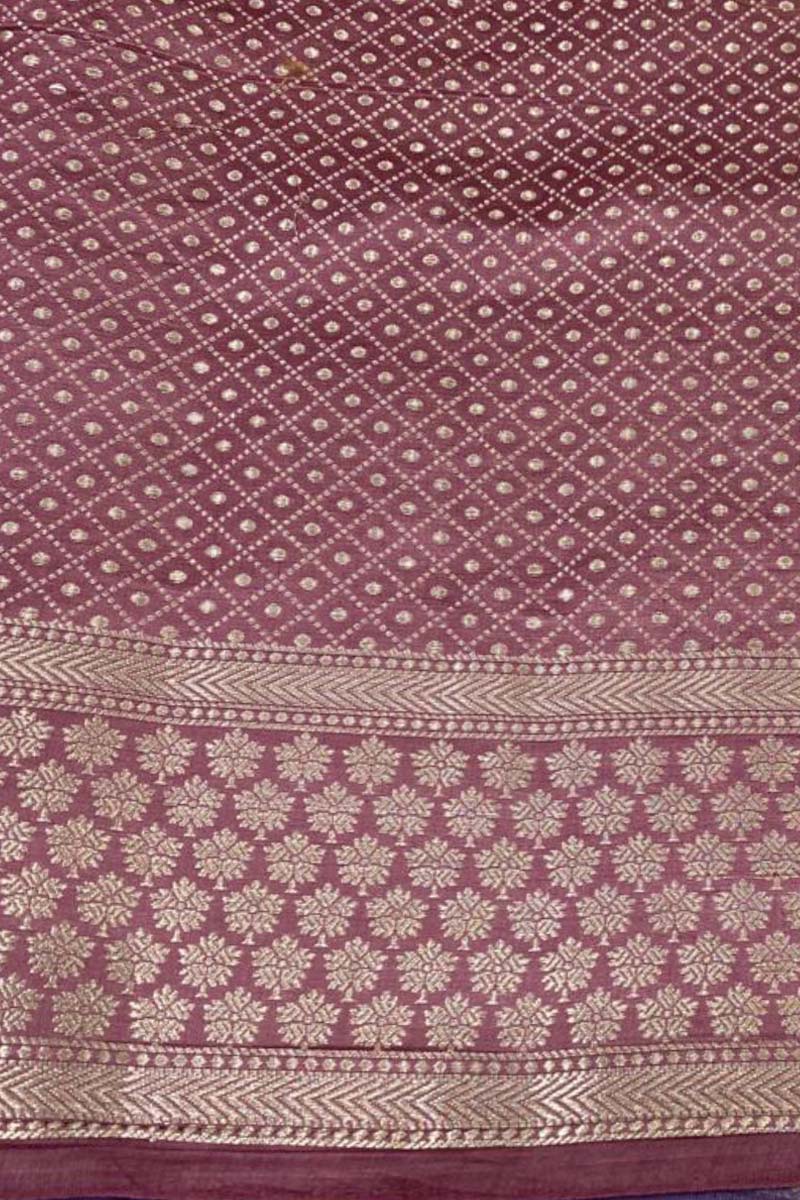 Lilac Purple Handwoven Chiniya Silk Saree
