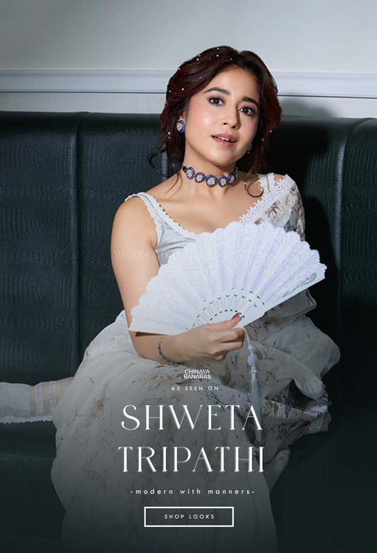Shweta Tripathi in White Timeless Linen Saree in an Luxury Setting with Modern with Manners Mindset