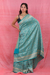 Sky Blue Shikargah Woven Casual Silk Saree - Chinaya Banaras