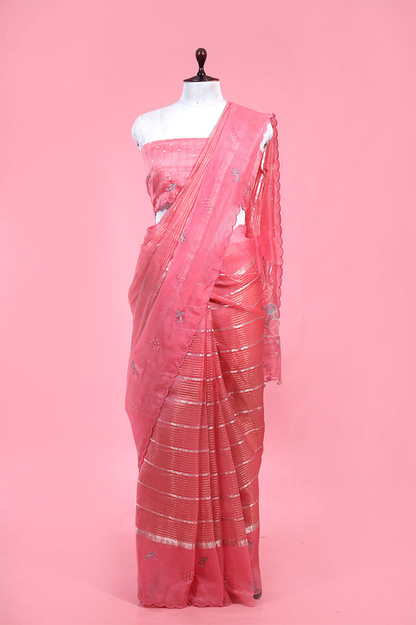 Buy Pink Organza Saree online