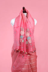 Marine Embellished Organza Silk Saree