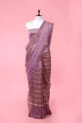 Buy Mauve Organza Saree Online