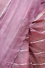 Marine Embellished Organza Silk Saree