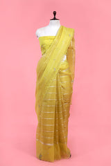 Buy Yellow Organza Saree Online