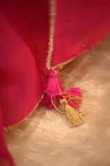 Pink Organza Silk Saree with Gota Patti Floral Work