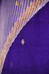 Purple Half and Half Organza Silk Saree with Crushed Shibori Pallu