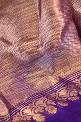 Purple Half and Half Organza Silk Saree with Crushed Shibori Pallu
