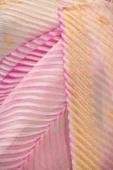 Light Pink Half and Half Organza Silk Saree with Crushed Shibori Pallu
