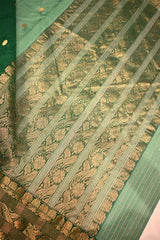 Anushka Inspired Green Kora Organza Silk Saree