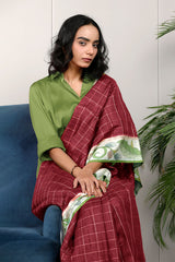 Maroon office wear saree for formal look