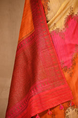 Red Rangkat Banarasi Raw Silk Saree with Floral Design
