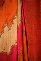 Red Rangkat Banarasi Raw Silk Saree with Floral Design