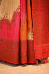 Red Rangkat Banarasi Raw Silk Saree with Floral Design