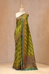 Heena Green Raw Silk Saree with Rangkat Pattern