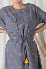 Women in Grey Cotton Dress at Chinaya Banaras