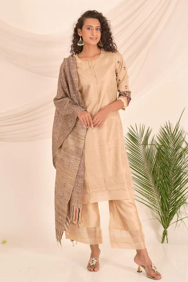 Golden Fleece Raw Silk Suit Set - Chinaya Banaras