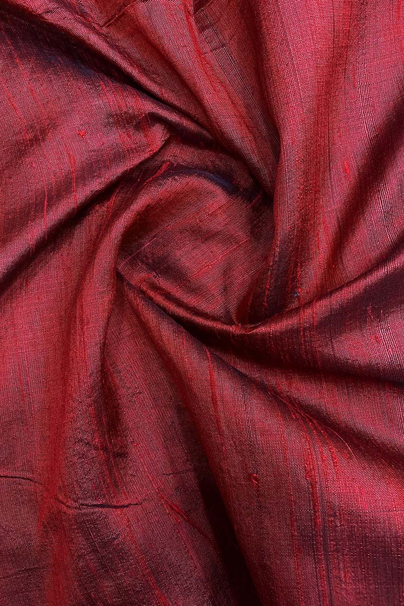 Maroon Woven Raw Silk Kurta Pant Set For Women - Chinaya Banaras