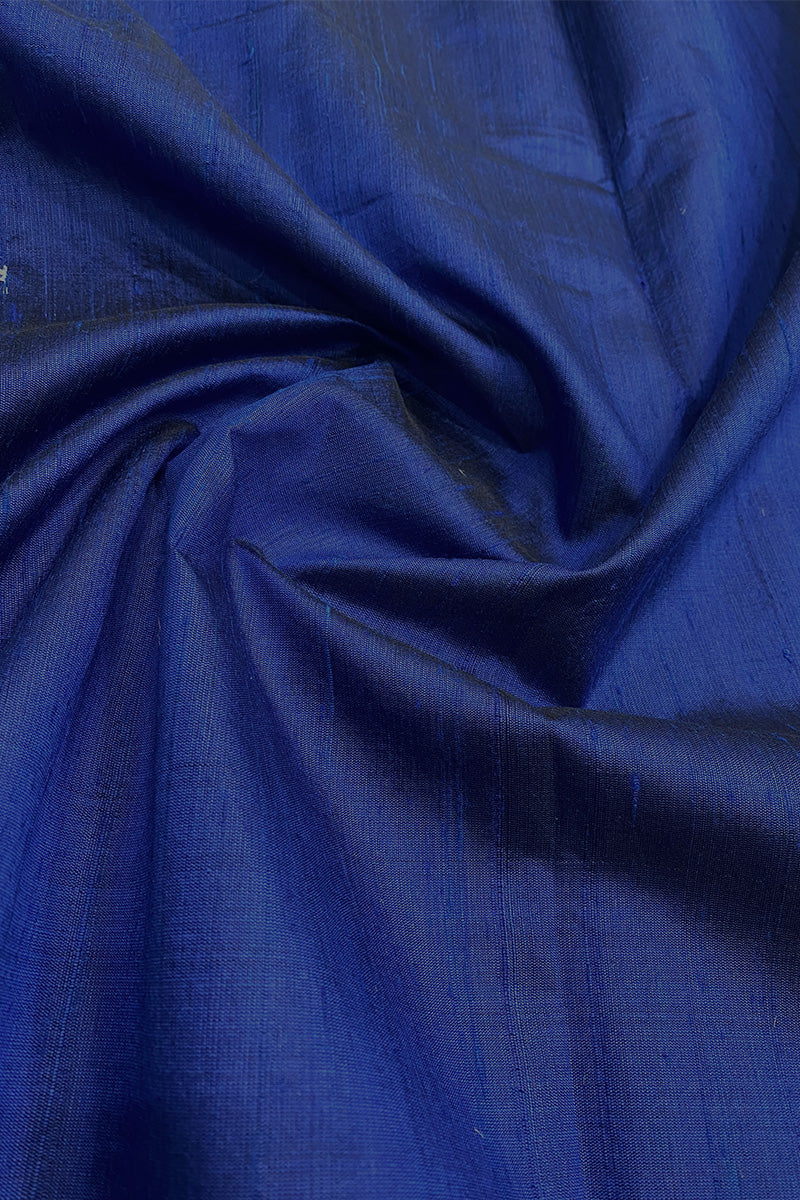Navy Blue Woven Raw Silk Kurta Pant Set For Women - Chinaya Banaras