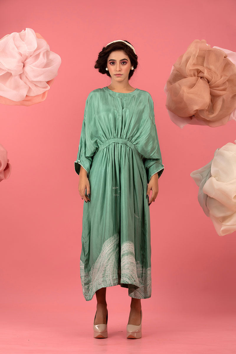Powder Blue Tie & Dye Silk Dress