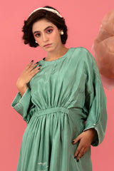 Powder Blue Tie & Dye Silk Dress