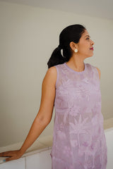 Sunitha Scharma In Pastel Purple Embellished Organza Silk Co-Ord Set - Chinaya Banaras